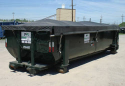 Dumpster Covers, Dumpster Tarps Hand Thrown Style in Black