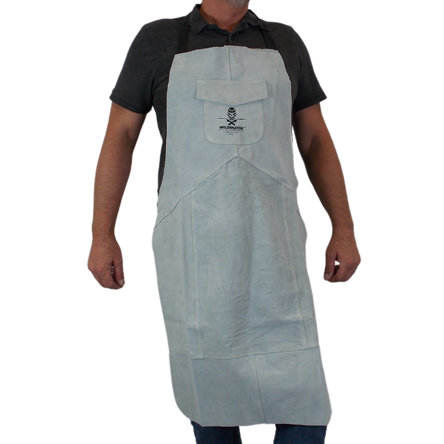 Gray Leather Welding Apron from Weldinator