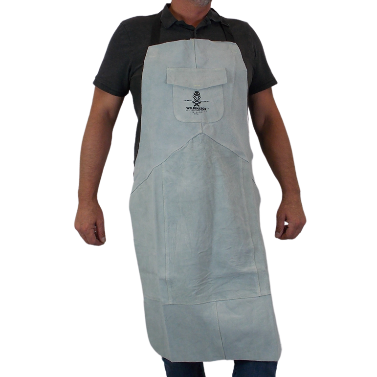 Gray Leather Welding Apron from Weldinator