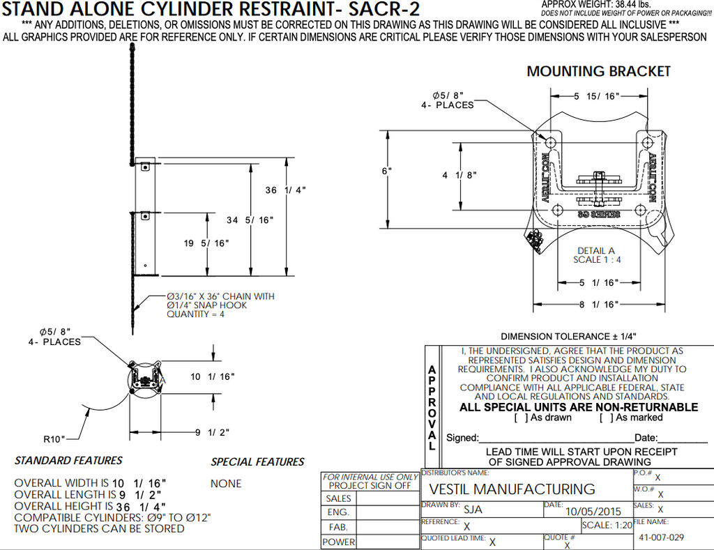 Gas Cylinder Floor Stand Two Tanks